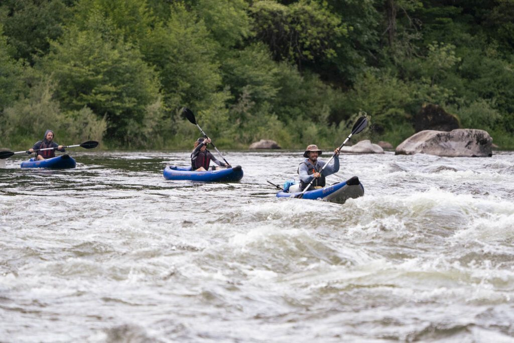 Paddling the rapids on the Rogue River