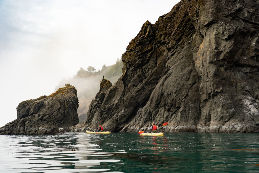 Paddling the near shore coves off Port Orford